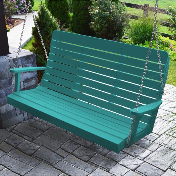 A & L Furniture Poly Winston Swing - Durable Outdoor Patio Swing with Weather-Resistant Cushions for Garden, Backyard, and Porch Relaxation
