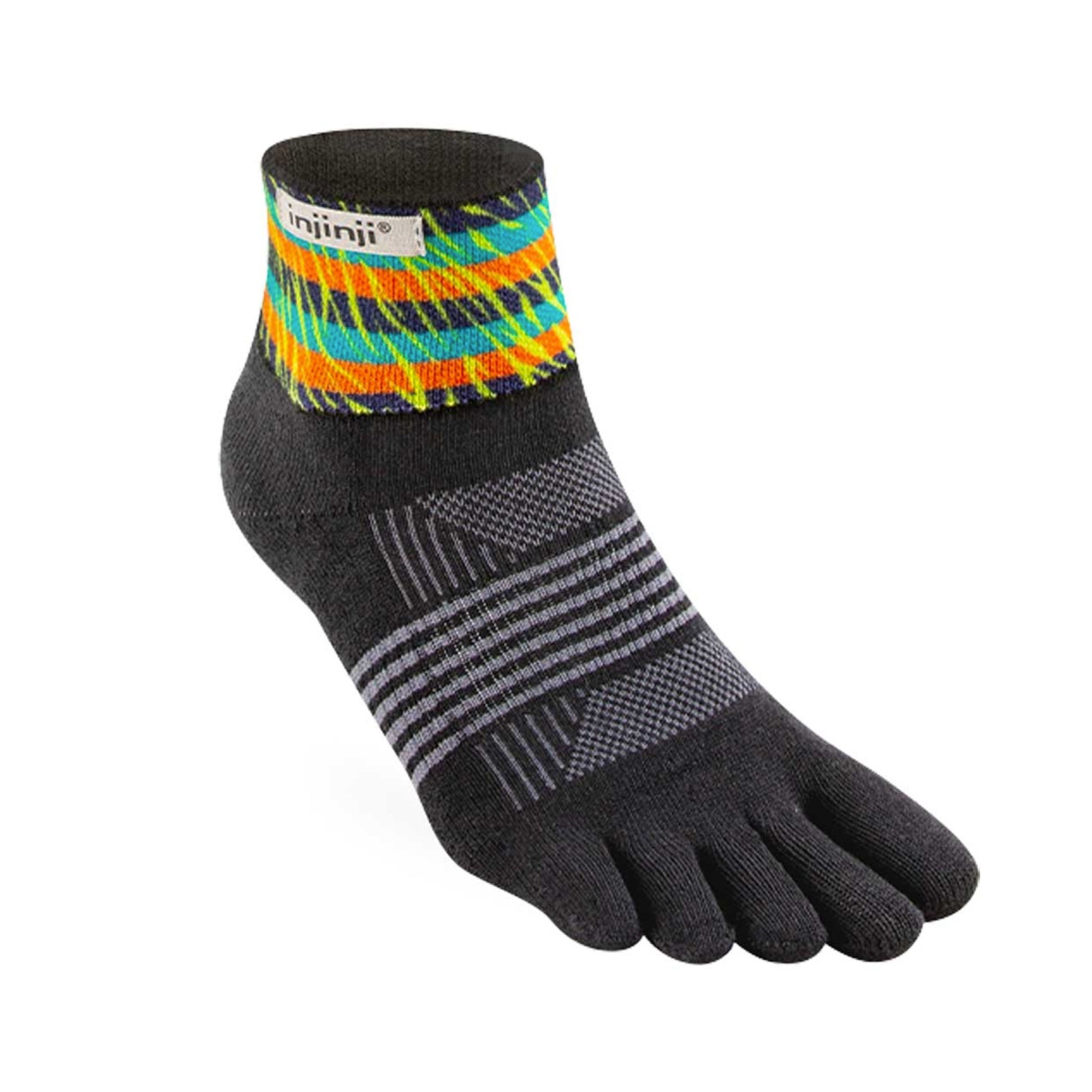 Unisex Injinji Trail Spectrum Midweight Mini Crew Socks - Toe Socks for Hiking, Running & Outdoor Activities - Breathable & Cushioned Performance Socks