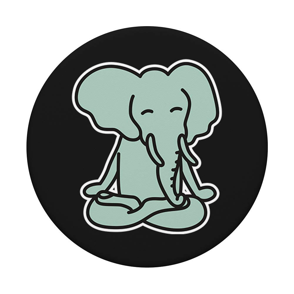 Funny Elephant Meditation Yoga Pose PopSocket - Phone Grip & Stand for iPhone, Samsung & Tablets | Perfect for Yoga Lovers & Nature Enthusiasts