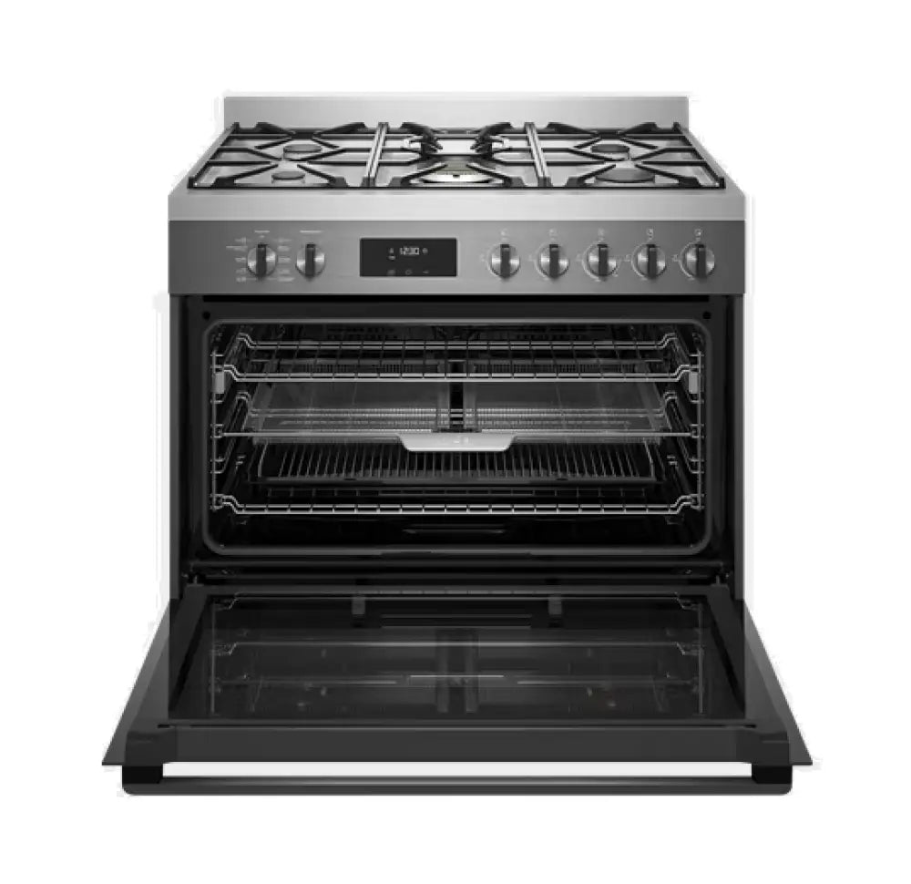 Westinghouse WFEP917DSD 90cm Dual Fuel Range Cooker - Dark Stainless Steel Freestanding Stove for Professional Home Cooking | Ideal for Large Families & Entertaining