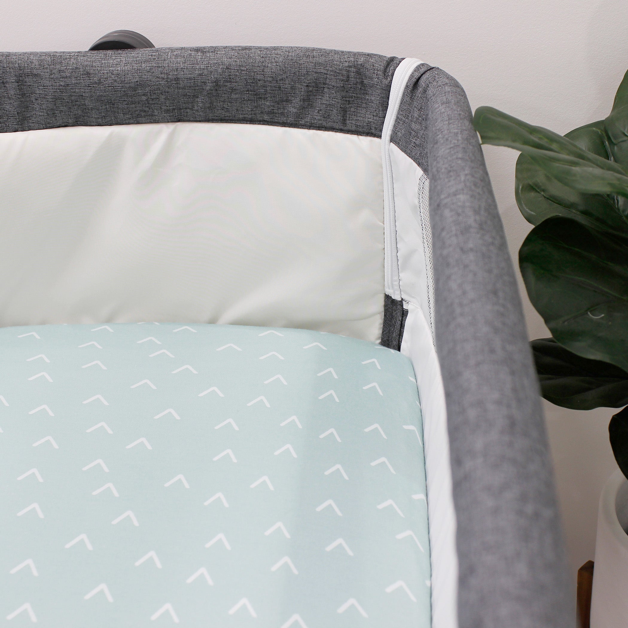 Nordic 2-Pack Jersey Cotton Co-Sleeper & Bedside Sleeper Fitted Sheets - Dusty Sky & Mint - Soft & Breathable for Baby Bassinet & Crib - Perfect for Nursery, Daycare & Travel