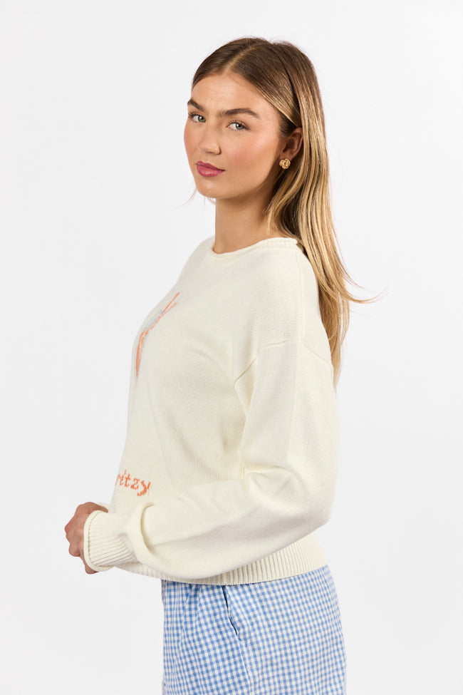 Feelin' Spritzy Ivory Multi Sweater - Soft Knit Pullover for Women | Cozy Casual Wear for Fall & Winter | Perfect for Office, Dates & Weekend Outings