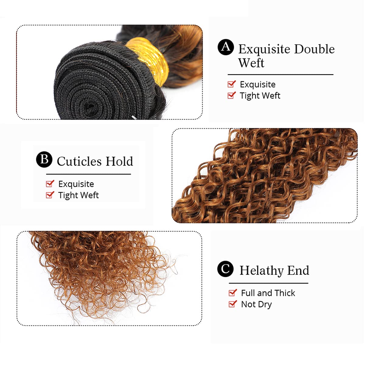 Kinky Curly Human Hair Bundles with Closure 16-20 Inch | Ombre 1B30 Brazilian Virgin Hair | 4x4 Swiss Lace Closure | Perfect for Protective Styles & Natural Hair Extensions | Great for Weddings, Parties & Daily Wear