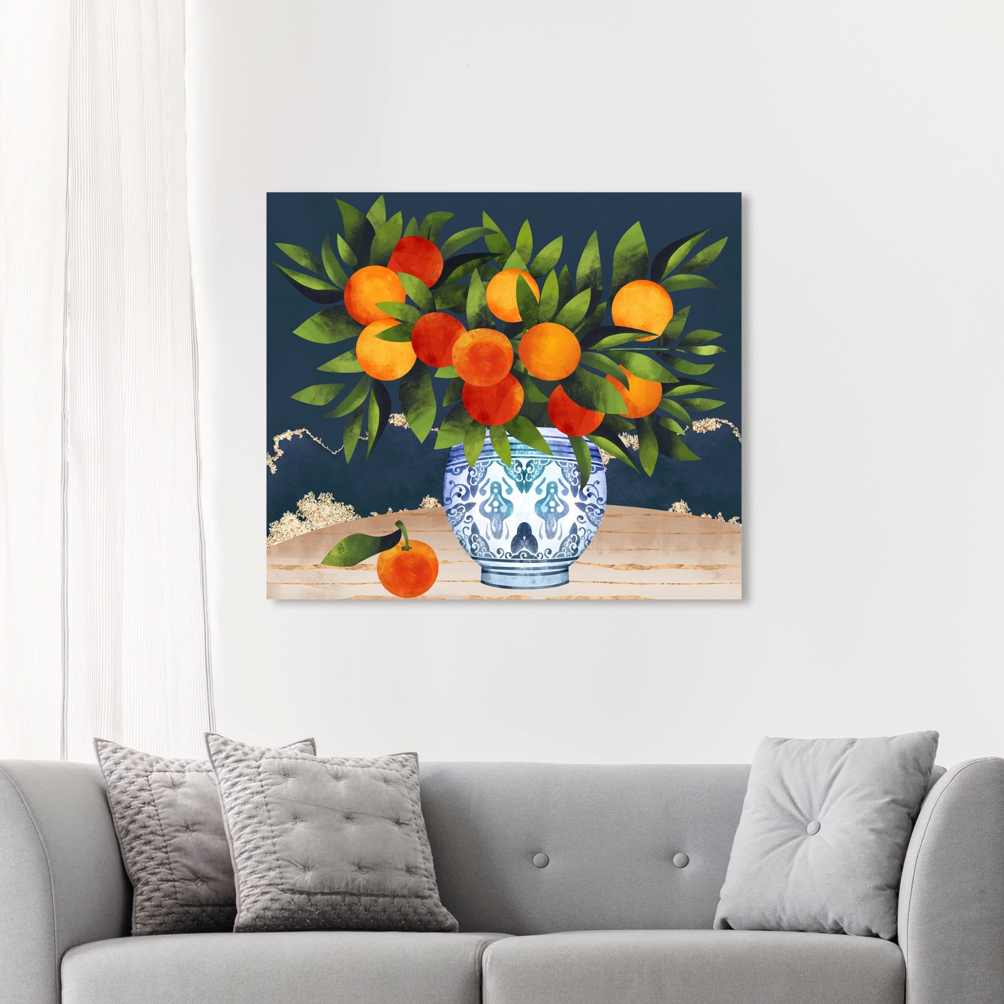 Oliver Gal Artist Co. 'Fruits and Porcelain' Food & Cuisine Wall Art Canvas Prints - Elegant Kitchen Decor for Dining Room & Restaurant Wall Decor