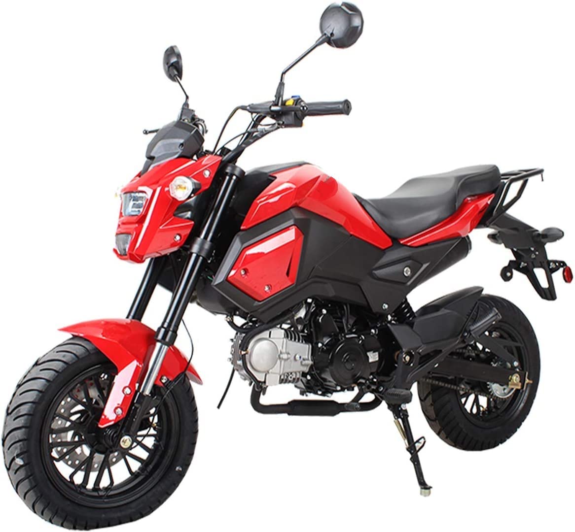 VADER 125cc Dirt Bike - Street Motorcycle for Adults with Big Headlights (Sporty Red) - Off-Road & Commuting