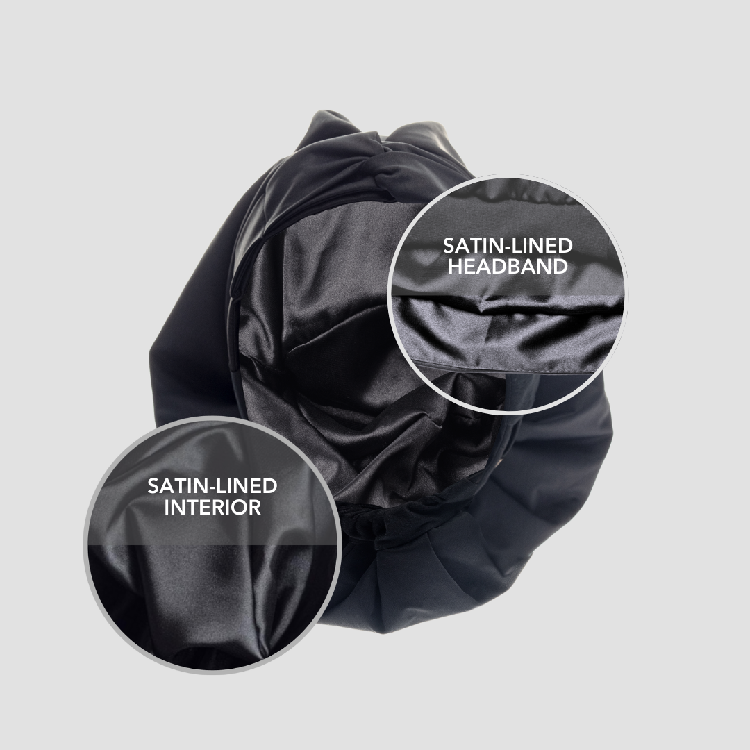Waterproof Adjustable Shower Cap with Satin Lining - Hairbrella for Wet Hair Protection | Perfect for Bathing, Swimming & Salon Visits