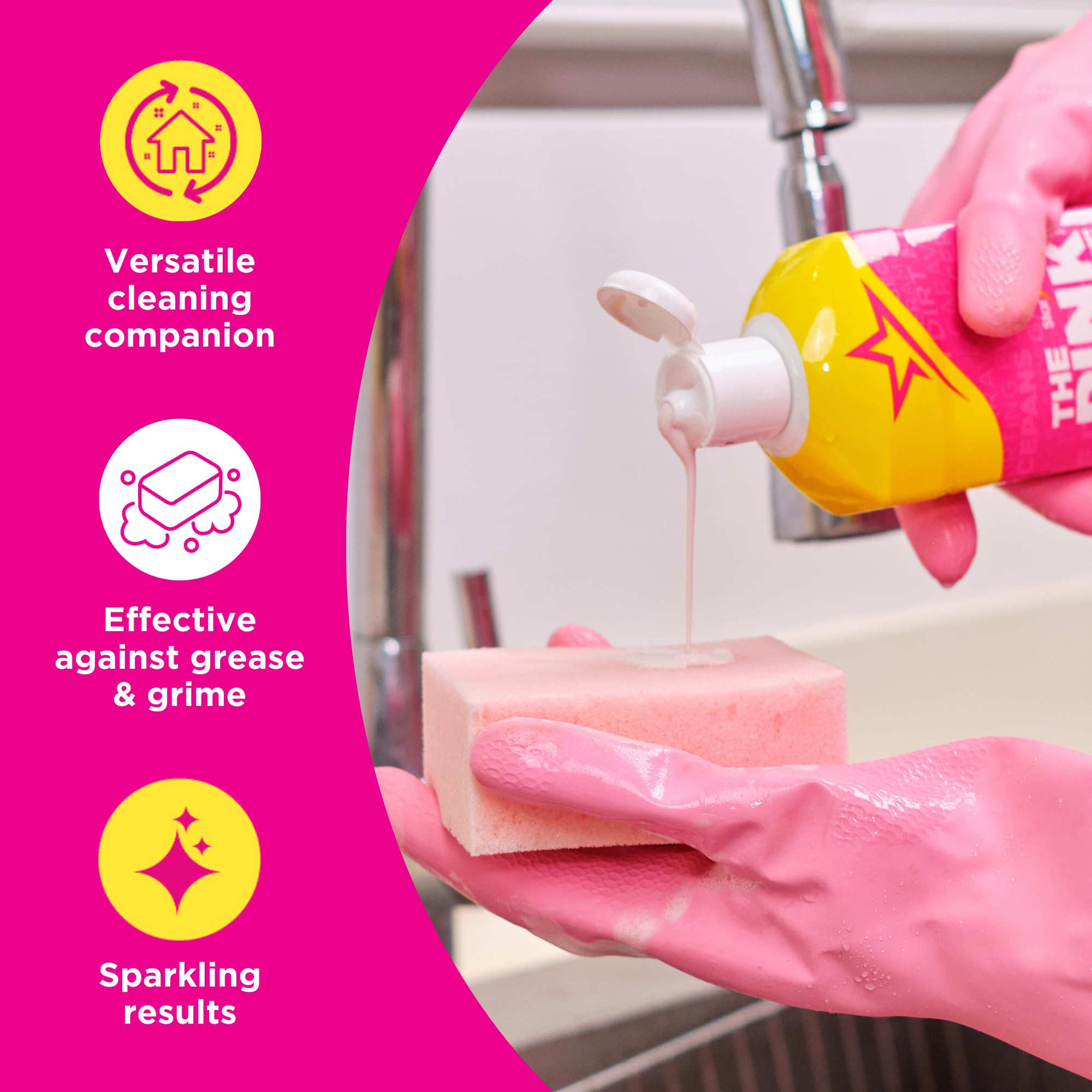 Stardrops The Pink Stuff Miracle Cream Cleaner 16.9 Fl Oz (500ml) - Powerful Stain Remover for Kitchen, Bathroom & Household Surfaces