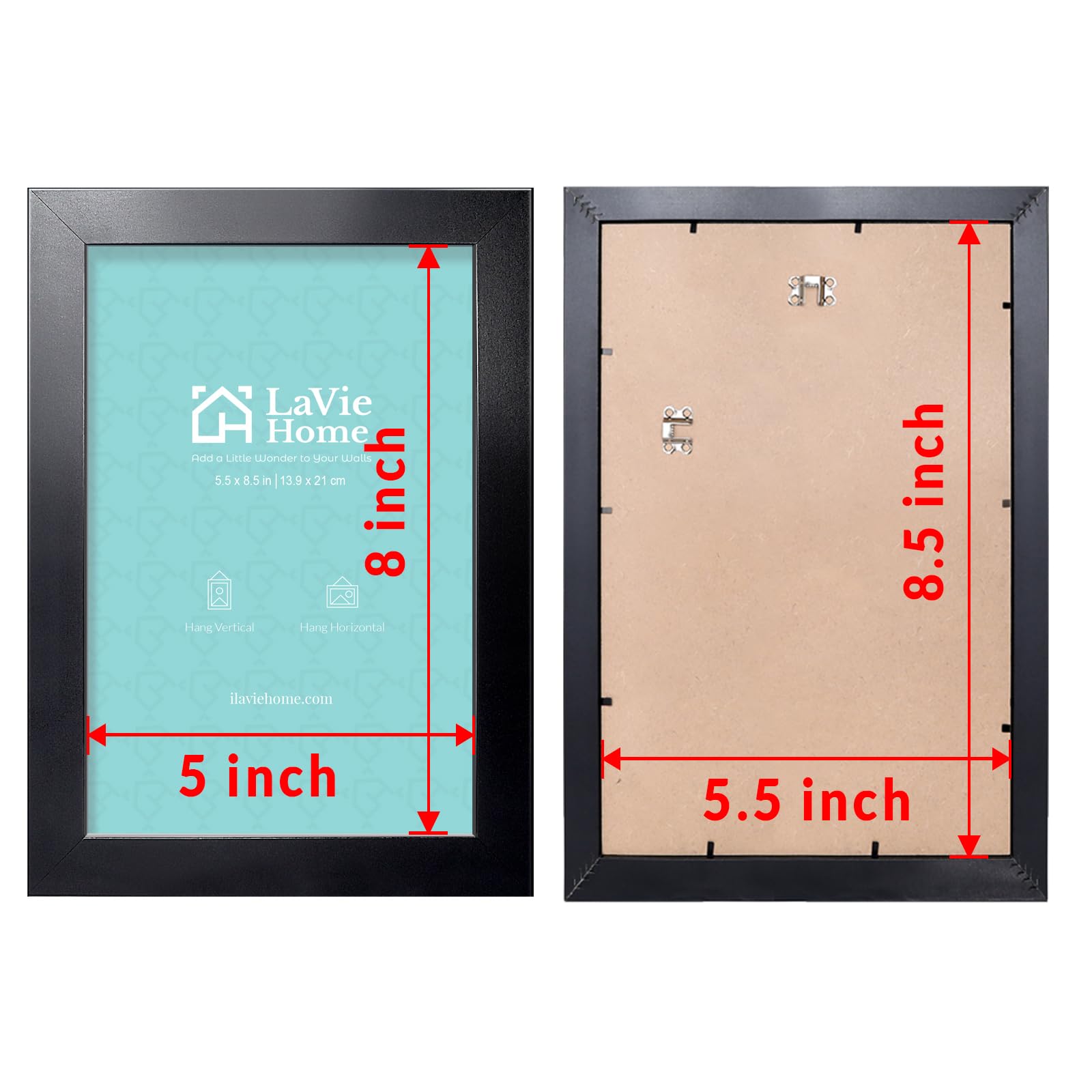 LaVie Home 5.5 x 8.5 Black Picture Frame - Business License & Certificate Display - Fits Diploma, Document, Tax Certificate - Self Standing with Wall Hangers (1 Pack) - Perfect for Office, Home Decor, Graduation Gifts & Professional Displays