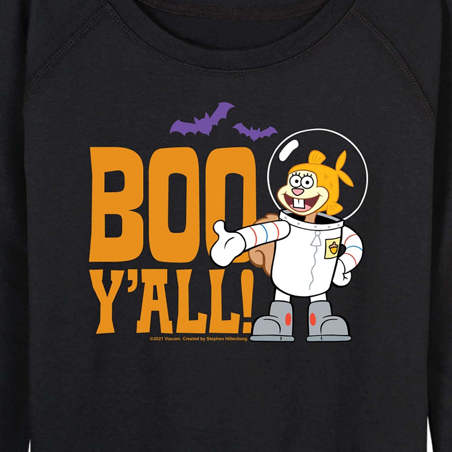 HYBRID APPAREL Women's SpongeBob SquarePants Sandy Boo Y'all Lightweight French Terry Pullover Hoodie - Casual Lounge Wear for Fans, Gifts & Everyday Comfort