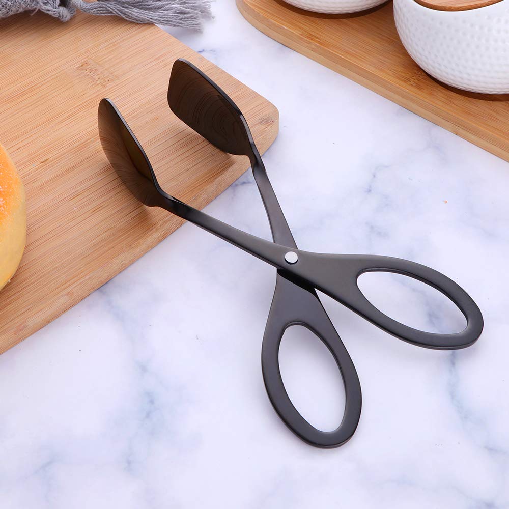 Premium Stainless Steel Bread Tongs - Kitchen Serving Tongs for BBQ, Pasta, Meat, Appetizers & Pastries - Perfect for Grilling, Baking, and Serving Steak at Parties & Outdoor Gatherings