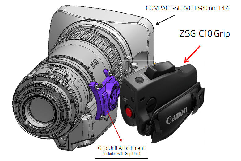 Canon ZSG C10 Zoom Grip for CN-E18-80mm Lens - Professional Camera Accessory for Cinematic & Video Production | Perfect for DSLR & Mirrorless Cameras