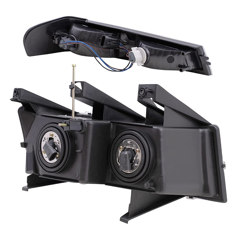 2005-2008 Chevy Colorado Xtreme Package Replacement Headlights - Driver & Passenger Side LED Headlamps + Parking Signal Lights 4-Piece Set | Improved Night Visibility & Style Upgrade for Off-Road Driving