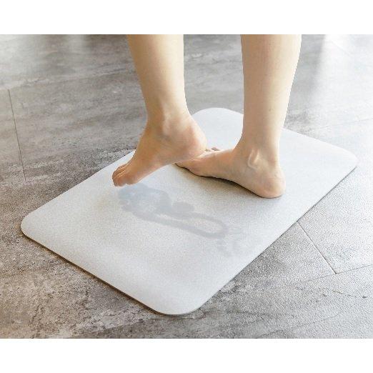 Premium Flow Soft Diatomite Bath Mat - Extra Large Gray Non-Slip Quick-Dry Shower Mat for Bathroom Floor - Perfect for Modern Homes & Spa-Like Showers