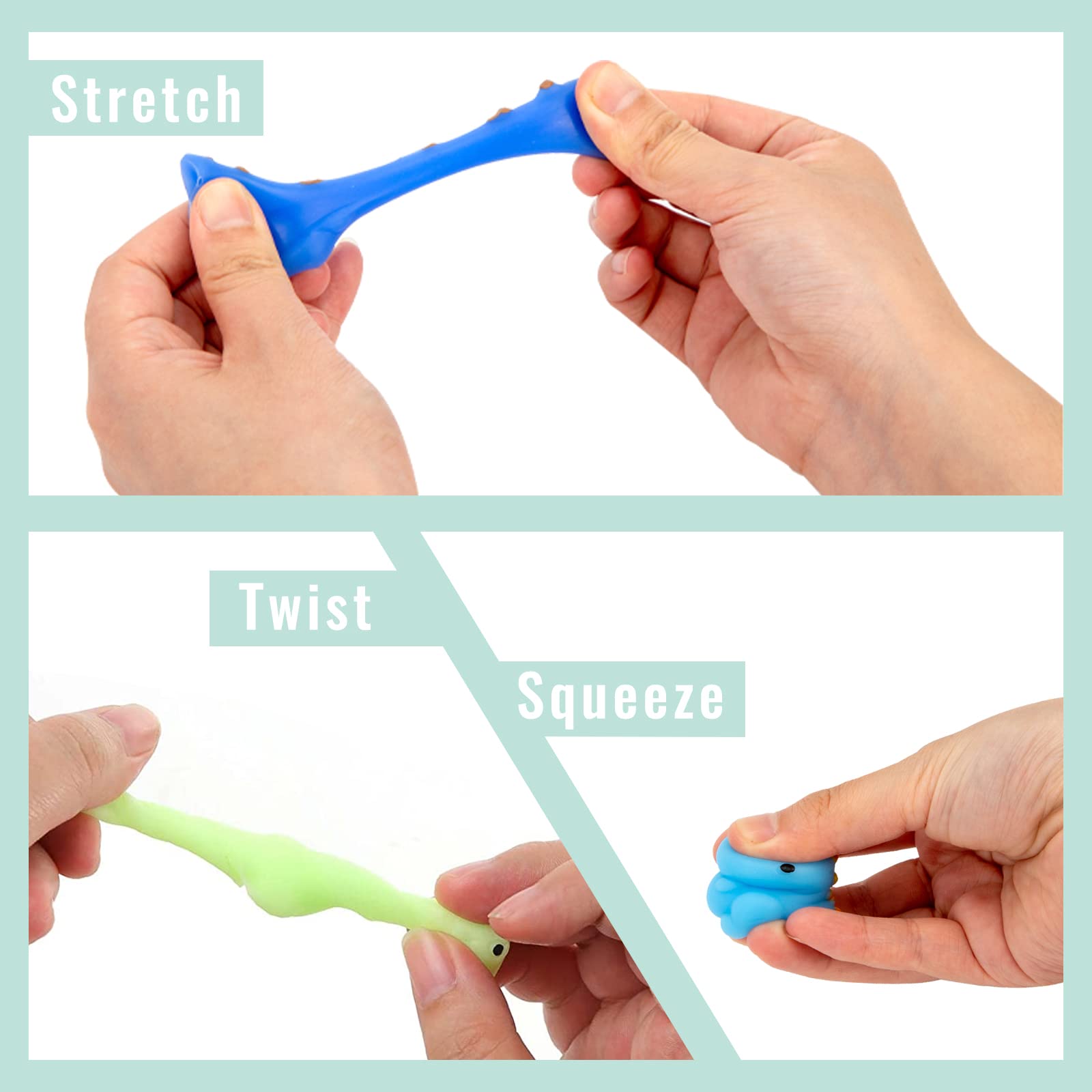 Kawaii Dinosaur Squishies 28PCS - Stress Relief Toys for Kids Party & Classroom