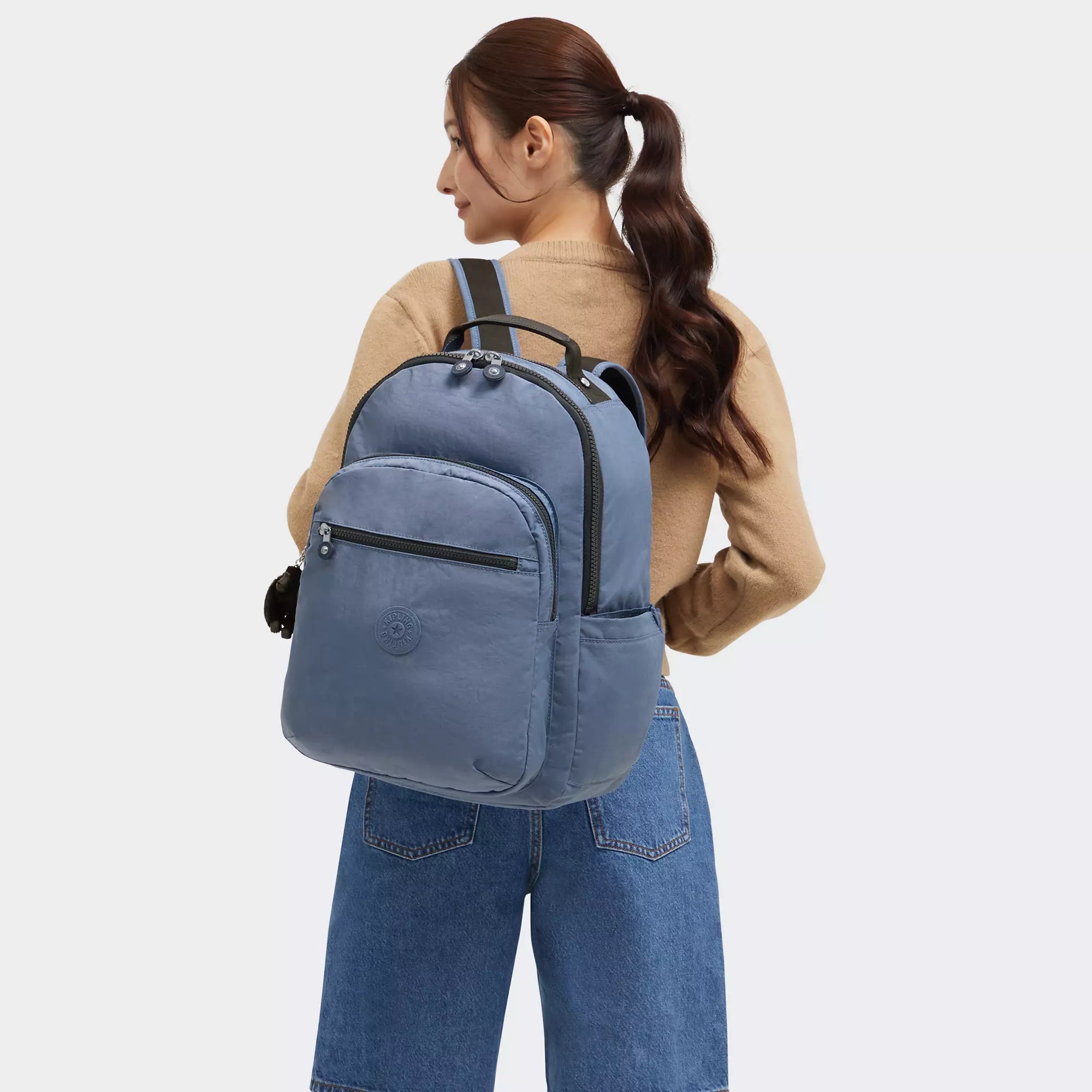 Kipling Seoul Large 15 Inch Laptop Backpack - Lightweight Water-Resistant Travel Backpack for Work & School (Blue Lover) | Perfect for Commuting, Business Trips & College Students
