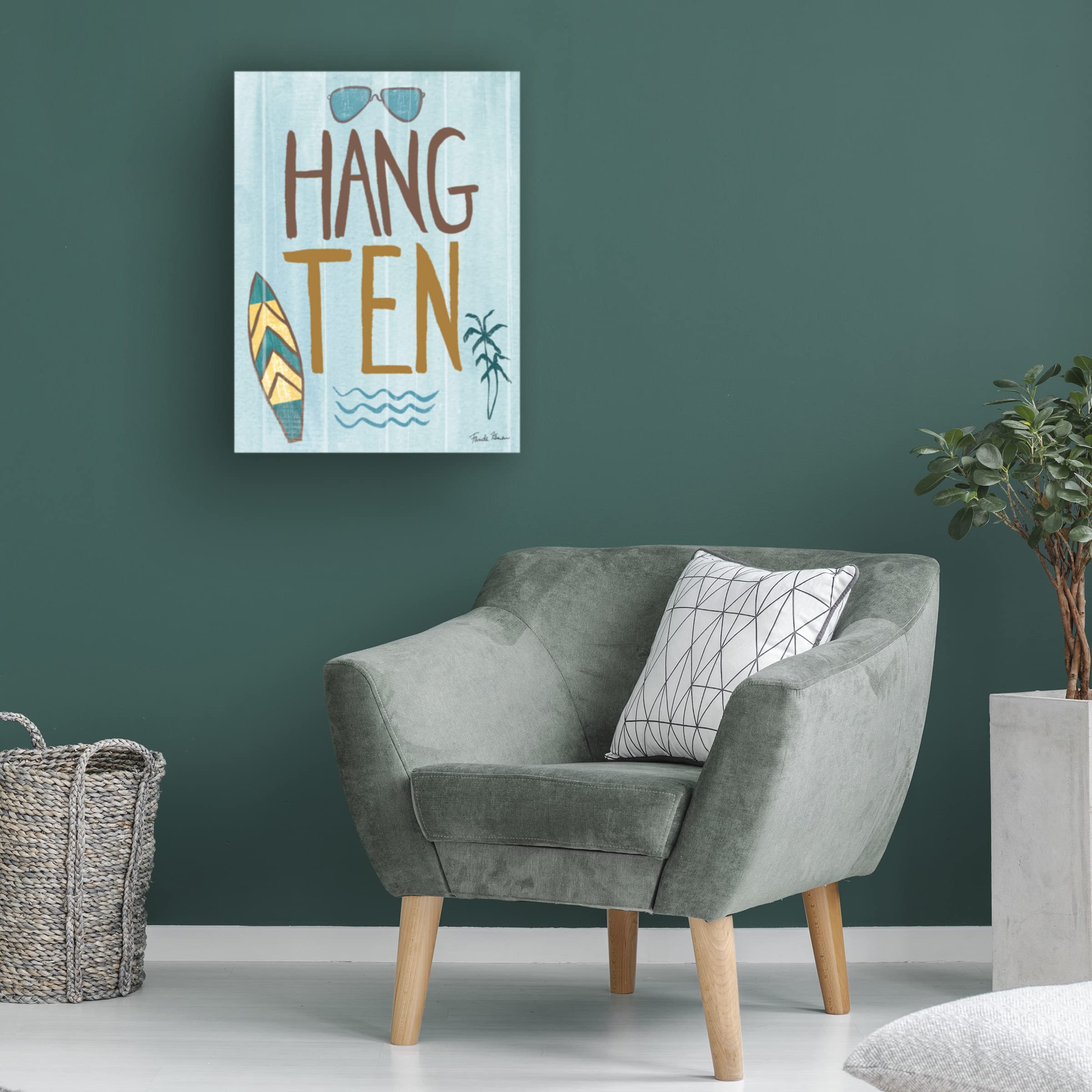 Trademark Fine Art 'Make Waves I' Canvas Wall Art by Farida Zaman - Coastal Beach Decor for Living Room, Bedroom & Office