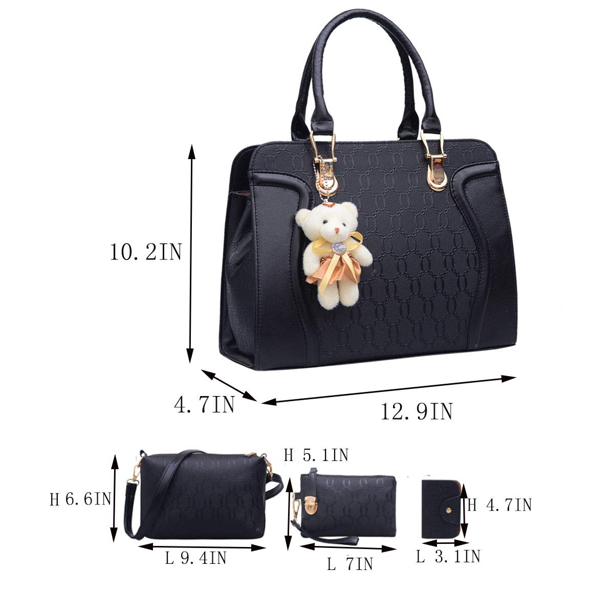 Stylish Women's Handbags Set - 4-Piece Shoulder Bags, Totes & Satchel Purse Collection for Work, Travel & Everyday Use