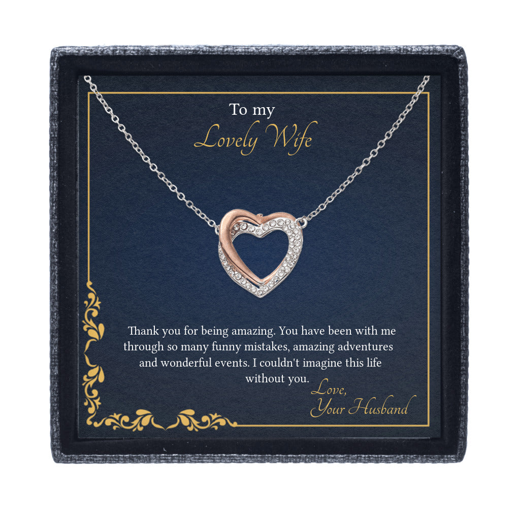 Twin Flames Interlocking Hearts Necklace - Romantic Couple Jewelry Gift for Wife from Husband | Perfect for Birthday, Anniversary & Valentine's Day | Elegant Love Token for Date Nights & Special Occasions