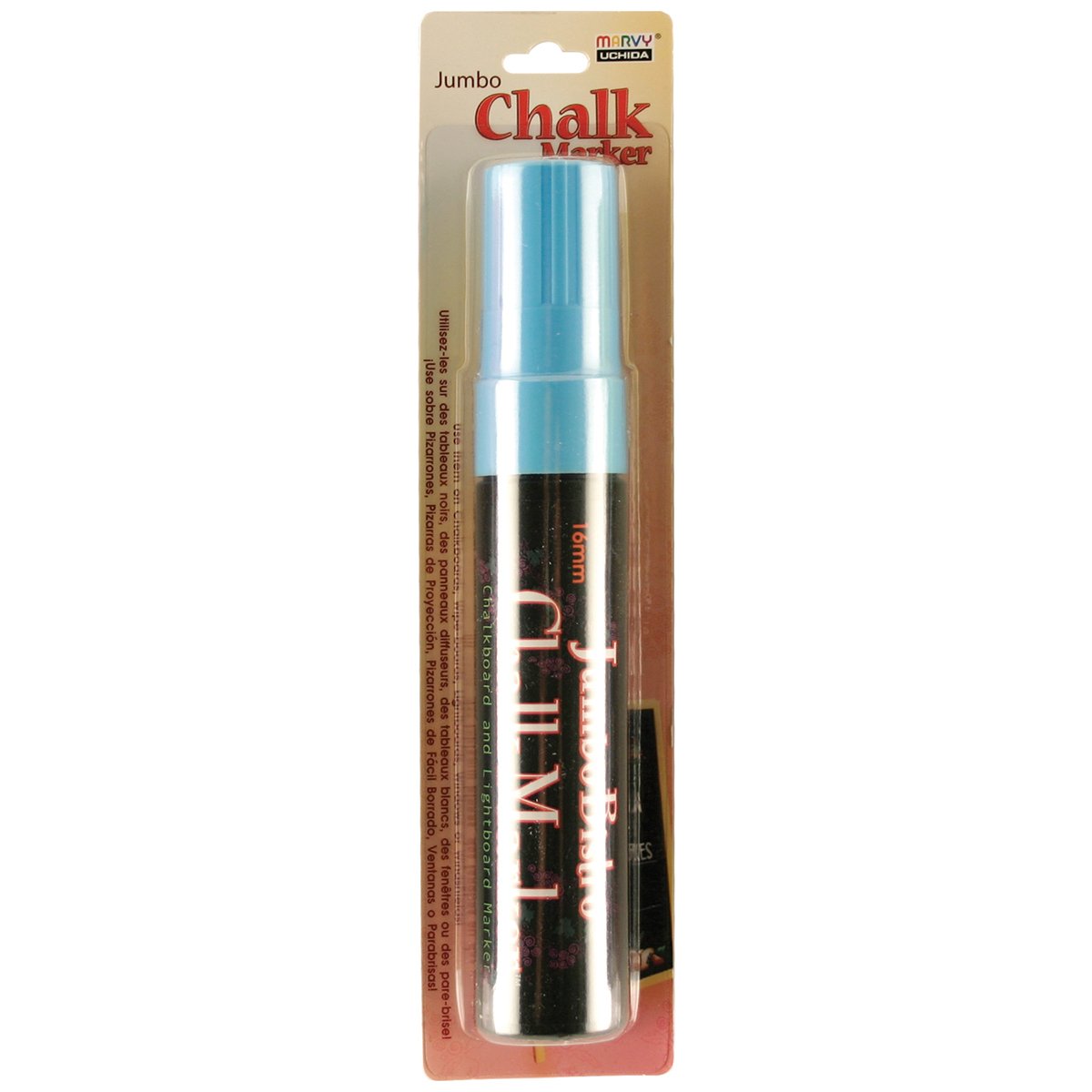 Uchida 481-C-F3 Jumbo Bistro Chalk Markers - Vibrant Fluorescent Blue for Whiteboards, Glass & Chalkboards - Ideal for Restaurants, Cafes & Classroom Decor