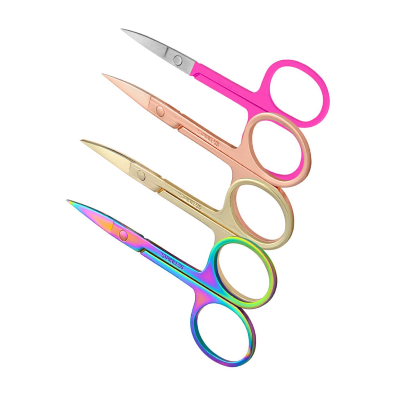 Hemoton 4-Piece Nose Hair & Eyebrow Scissors Set - Professional Stainless Steel Beauty Grooming Scissors for Men & Women - Perfect for Eyebrow Trimming, Nose Hair Removal, and Makeup Application