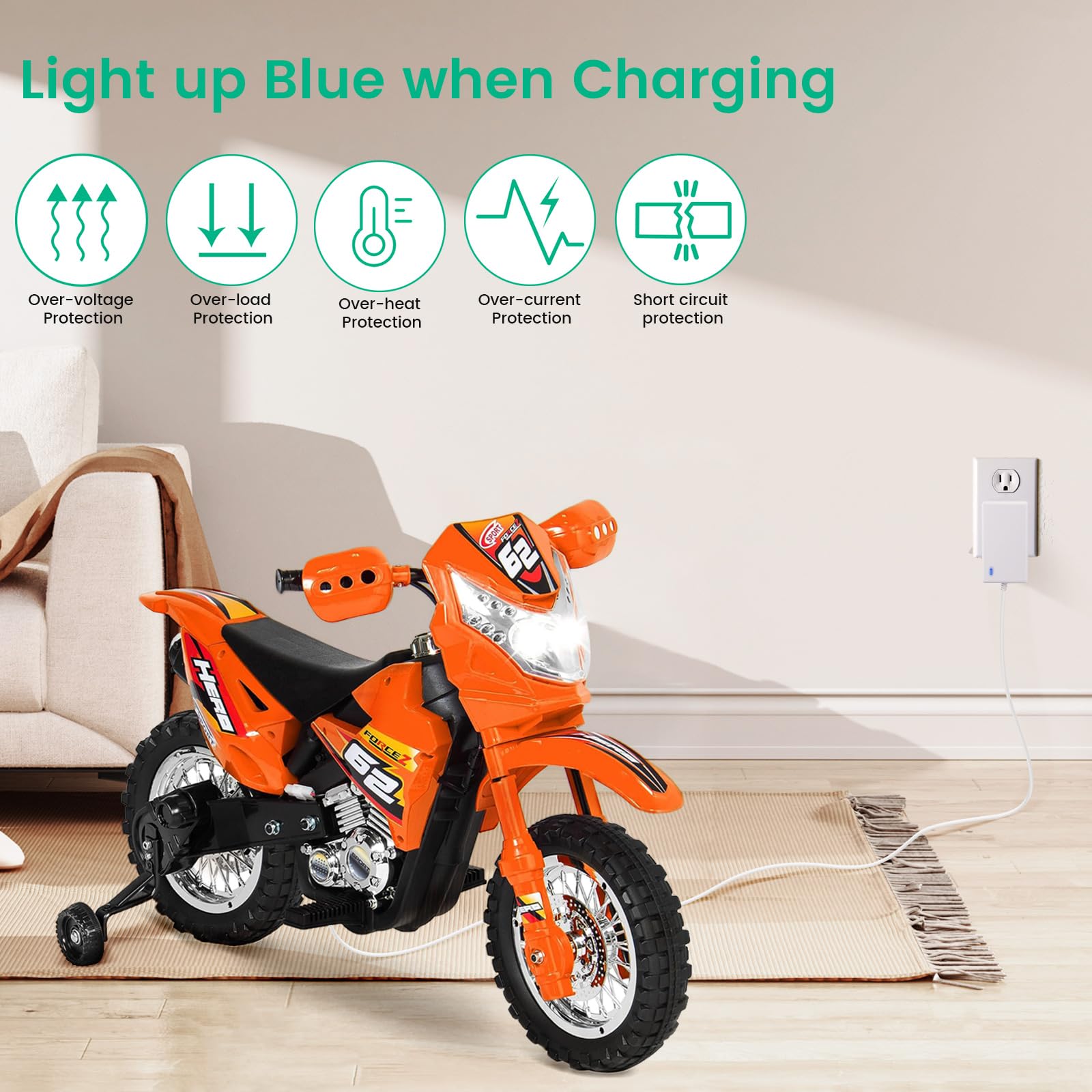 6V Battery Charger for Kids Ride-On Car Toys - Compatible with Best Choice Products SUV, Power Supply with LED Indicator Light, White - Perfect for Children's Electric Vehicles and Outdoor Play