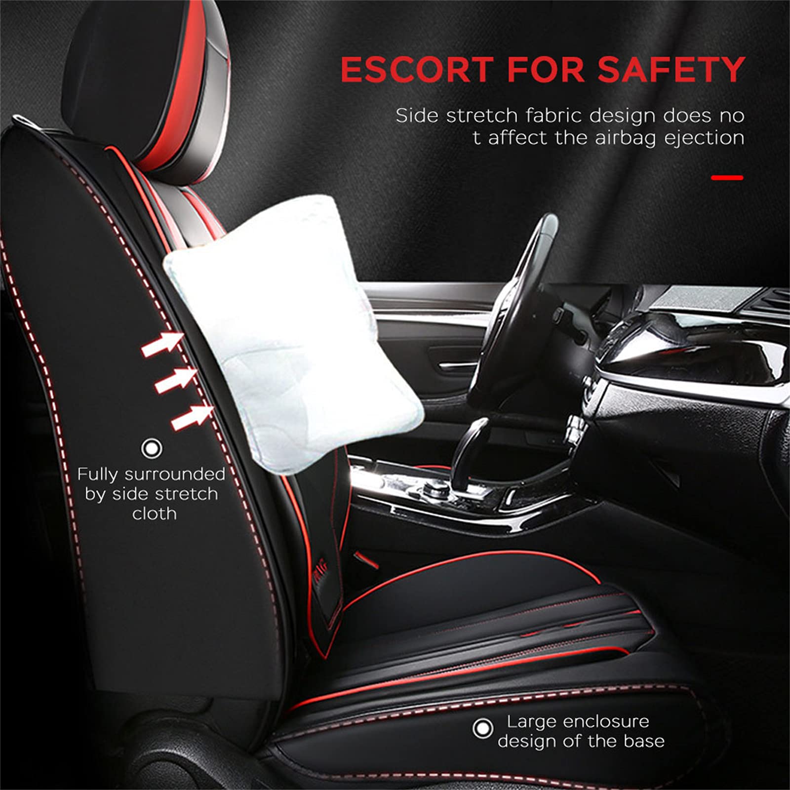 Universal Car Seat Covers Full Set for Honda Civic 2004-2021 Models - 5-Seat All-Weather Waterproof Vehicle Cushion Protectors (Black) - Perfect for Daily Commuting, Road Trips and Family Travel