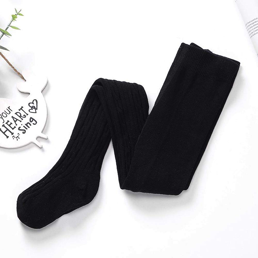 Baby Girls Seamless Cable Knit Tights with Bow-Knot - Soft Cotton Toddler Leggings for Newborn & Infant - Perfect for Playtime, Daycare & Family Photos