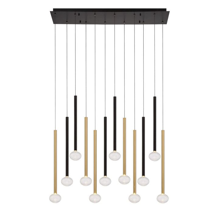 Modern Mamie Linear LED Chandelier - Energy Efficient Crystal Pendant Light Fixture for Dining Room, Living Room & Bedroom