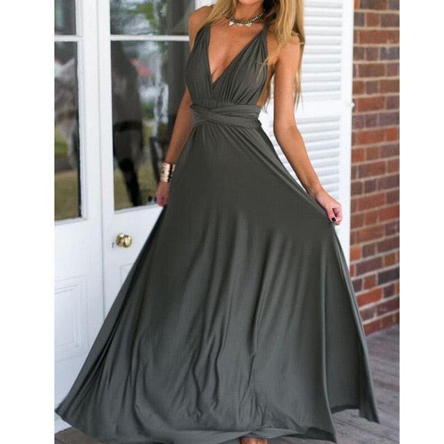 Boho Convertible Maxi Dress for Women - Versatile Summer Beach & Club Wear