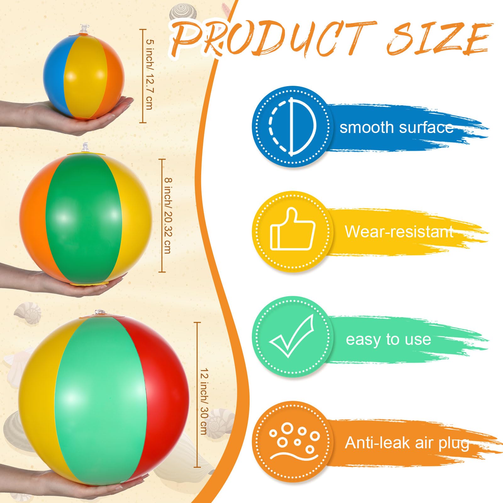 **Ceenna 4-Pack Giant Inflatable Beach Balls (59