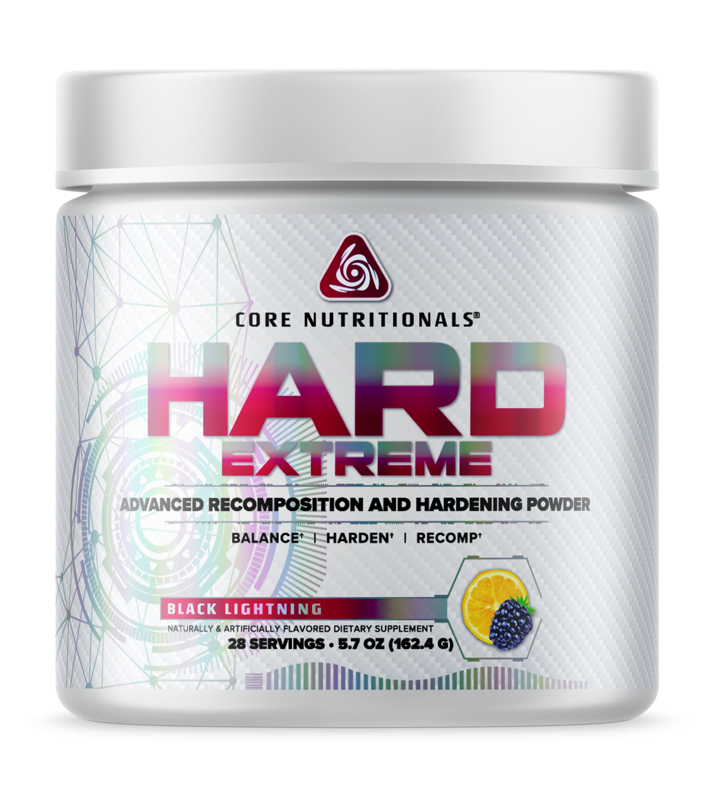 Core Nutritionals Platinum Hard Advanced Recomposition Supplement - Cortisol Reducer & Estrogen Regulator - 28 Servings (Black Lightning) - Ideal for Bodybuilders & Fitness Enthusiasts