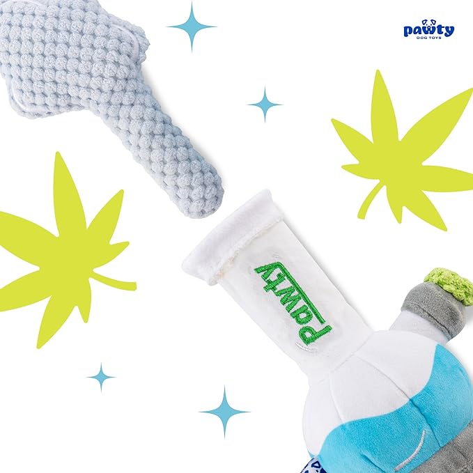 Durable Bong Puff Dog Chew Toy for Aggressive Chewers - Interactive Play & Dental Health for Medium & Large Dogs - Perfect for Indoor & Outdoor Fetch Games