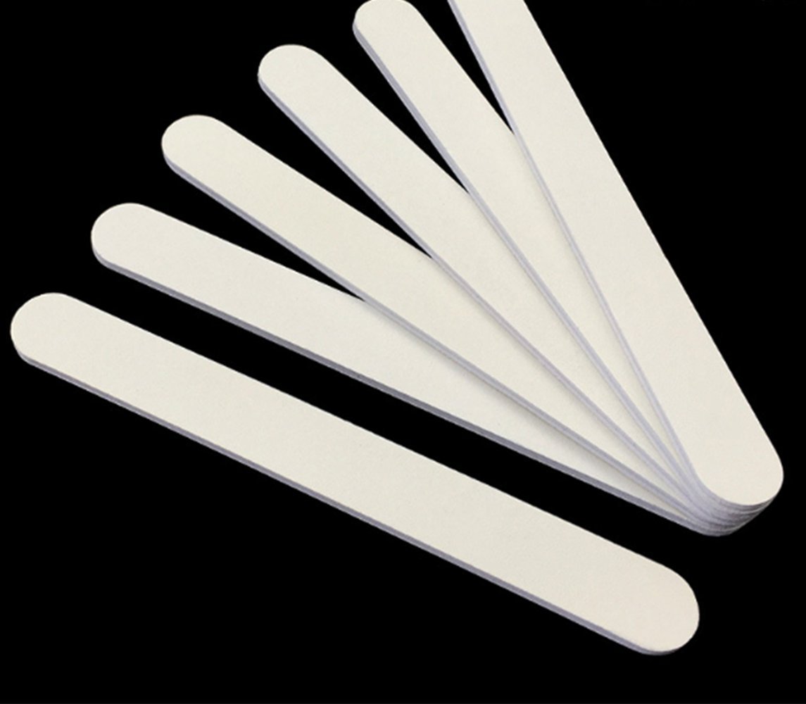 Double Sided Nail File Buffer Brush - Professional Manicure Tools for Nail Art & Cosmetic Care (20 Pack, White) - Perfect for Home Salons, DIY Nail Care & Professional Use
