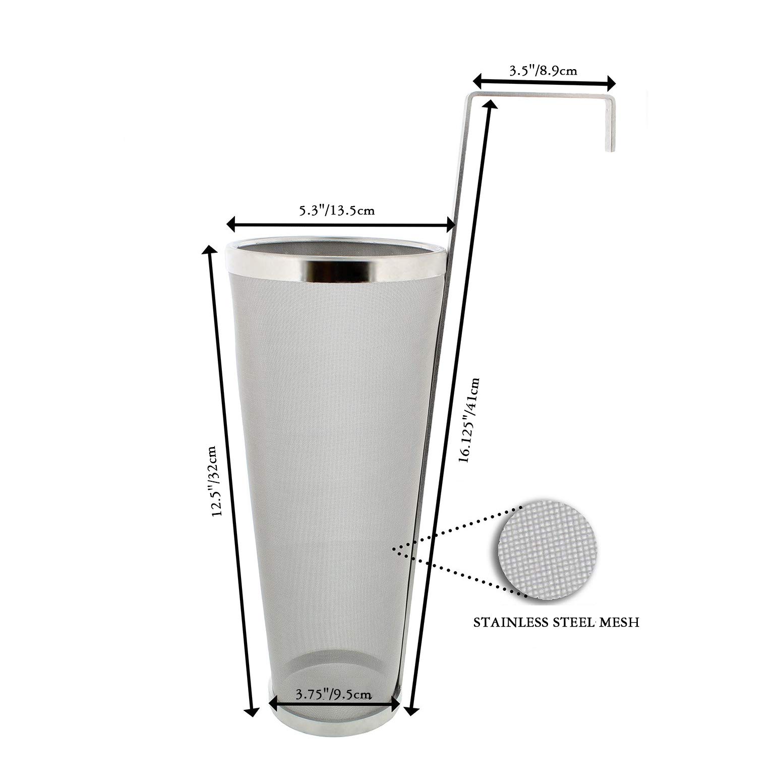 ProMaker Stainless Steel 1 Gallon 300 Micron Mesh Hop Spider - Homebrew Beer Filter for Kettles & Tea Brewing (5.3 x 16 Inch) | Perfect for Craft Beer, IPA, and Herbal Tea Infusions