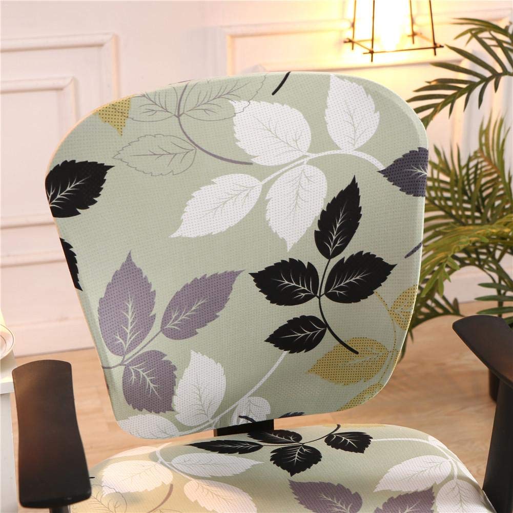 Stretchable Spandex Office Chair Covers - Washable & Removable Swivel Chair Protector for Home & Office (Leaf Pattern) - Perfect for Computer Chairs, Gaming Chairs & Dining Chairs