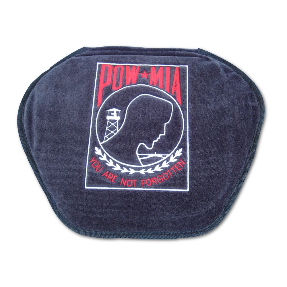 Military Motorcycle Seat Cushion with Polymer Gel Pad - Comfortable & Durable for Harley-Davidson, Honda, Can-Am, BMW - POW/MIA Design (Medium Size) - Perfect for Long Rides, Road Trips & Motorcycle Adventures