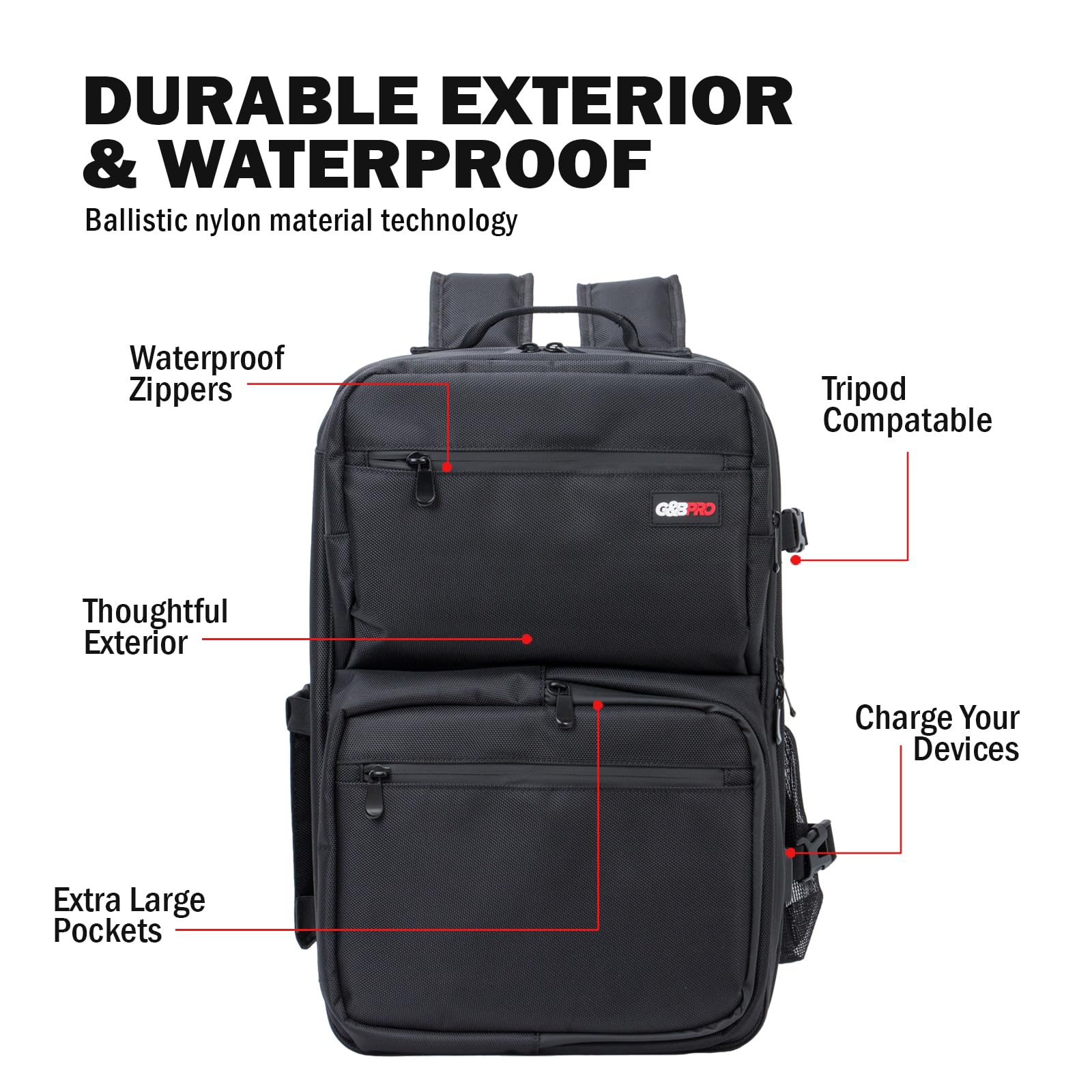 G&BPRO Full Size Backpack with Extending Tray System - All-in-One Mobile Workstation Travel Bag for Laptops, Tools & Photography Gear | Perfect for Digital Nomads, Photographers & Business Travelers