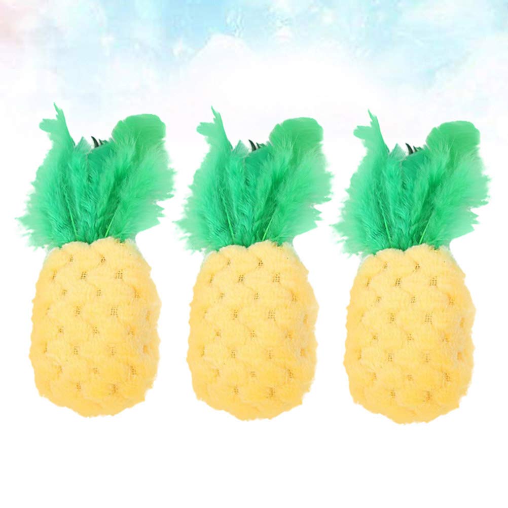 3pcs Cat Teaser Toy - Interactive Pet Exercise & Training Toys for Cats & Dogs - Chewing, Biting & Molar Teething Relief - Fun Fruit-Shaped Entertainment for Playtime & Bonding