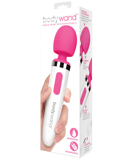Bodywand Aqua Mini Rechargeable Waterproof Silicone Personal Massager - Pink | Portable Muscle Relaxation & Stress Relief for Home, Travel & Spa Use
