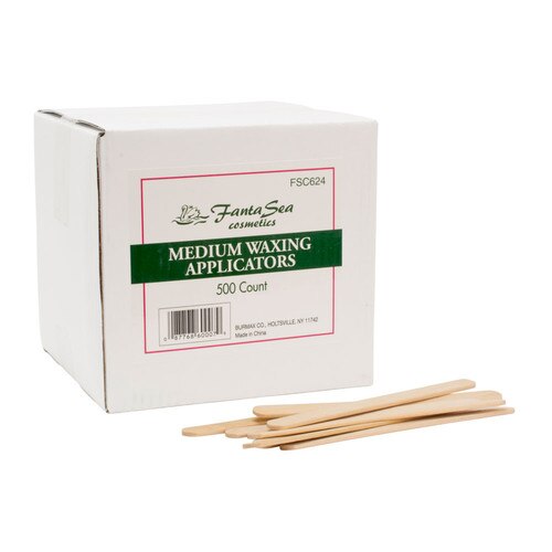 FANTA SEA Medium Waxing Applicator Sticks - 500 Count (FSC624) for Eyebrow, Facial & Body Hair Removal - Professional Waxing Supplies for Salon & Home Use