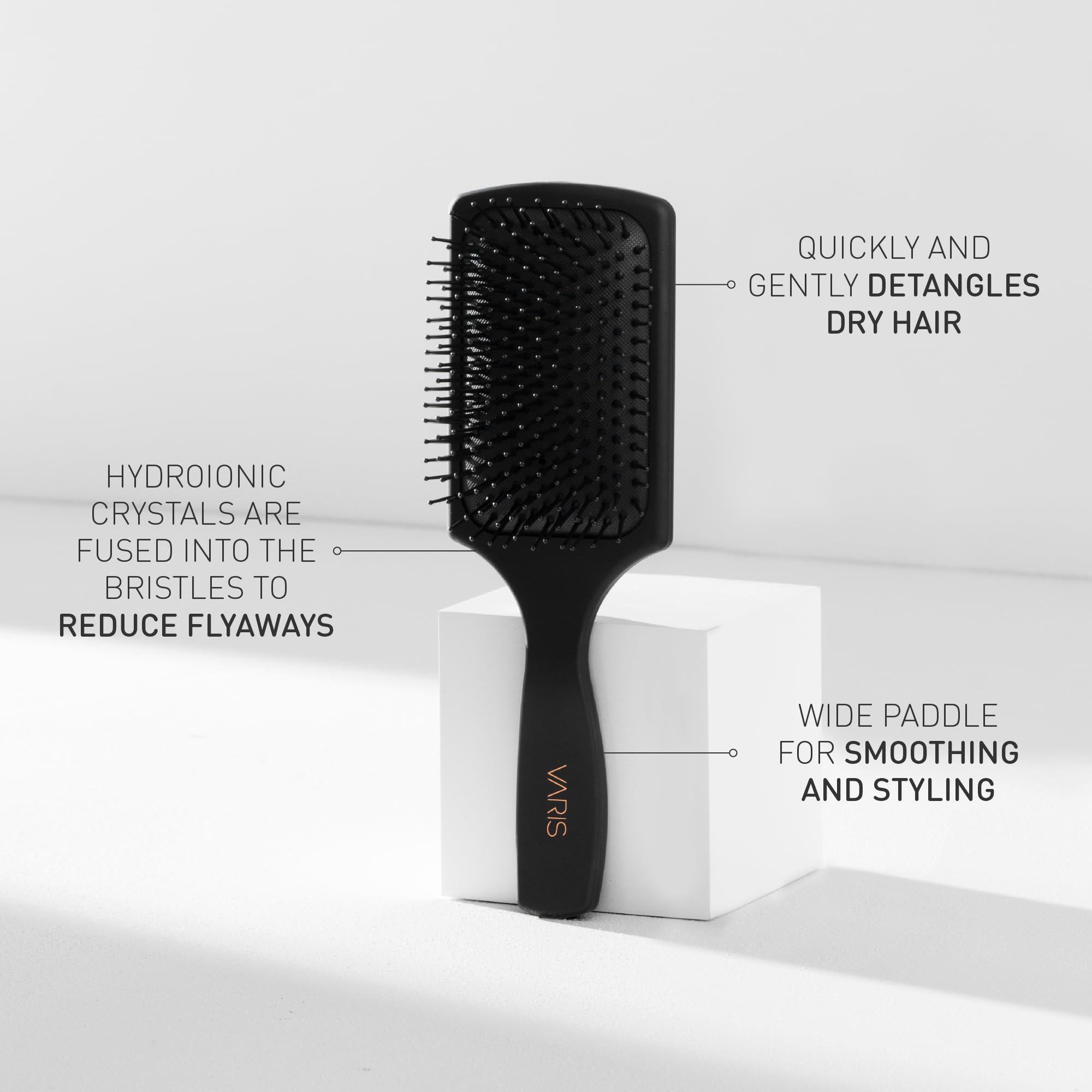 VARIS Professional Paddle Hair Brush for Smoothing & Detangling - Perfect for Wet/Dry Hair Styling at Home & Salon Use