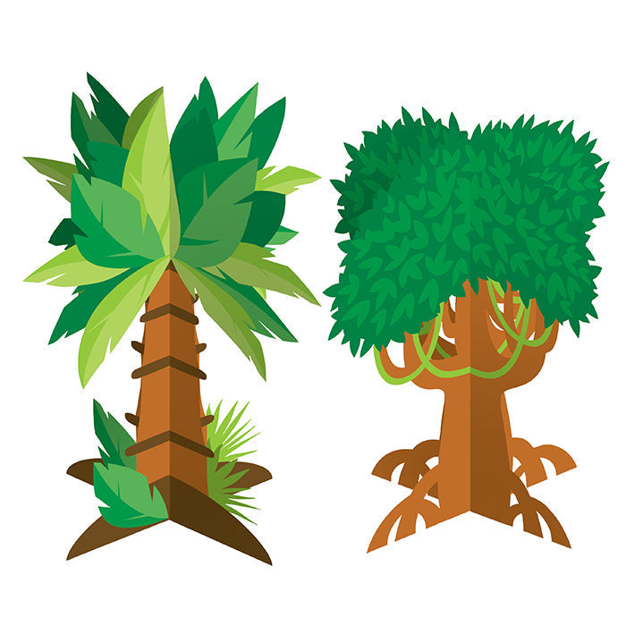 12-Piece Bulk Jungle Tree Centerpieces for Tropical Party Decorations, Baby Showers, and Themed Events - Perfect for Table Decor, Wedding Receptions, and Birthday Parties