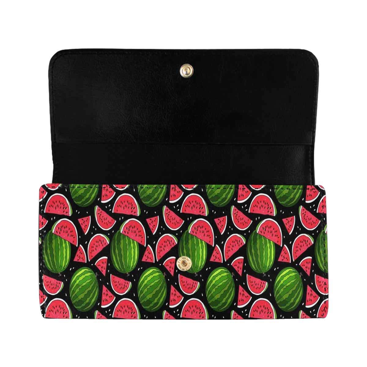 INTERESTPRINT Women's Trifold Clutch Wallet - Cute Watermelon Slice Design Card Holder Purse - Perfect for Everyday Use, Travel & Gift Giving