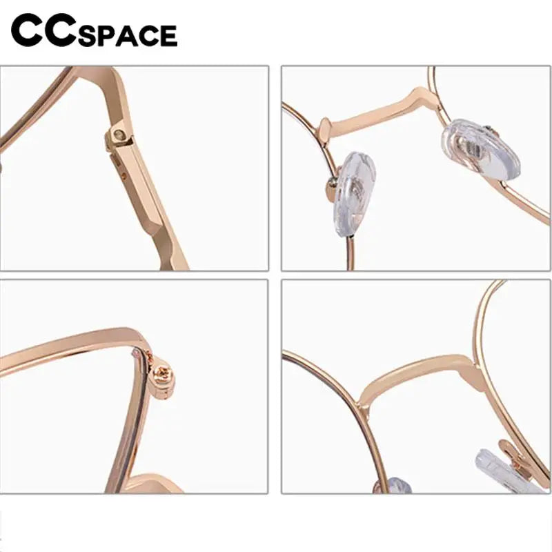 CCspace Women's Full Rim Oversize Square Alloy Eyeglasses Frame 57184 - Stylish Reading Glasses for Work, Office & Everyday Fashion Accessory