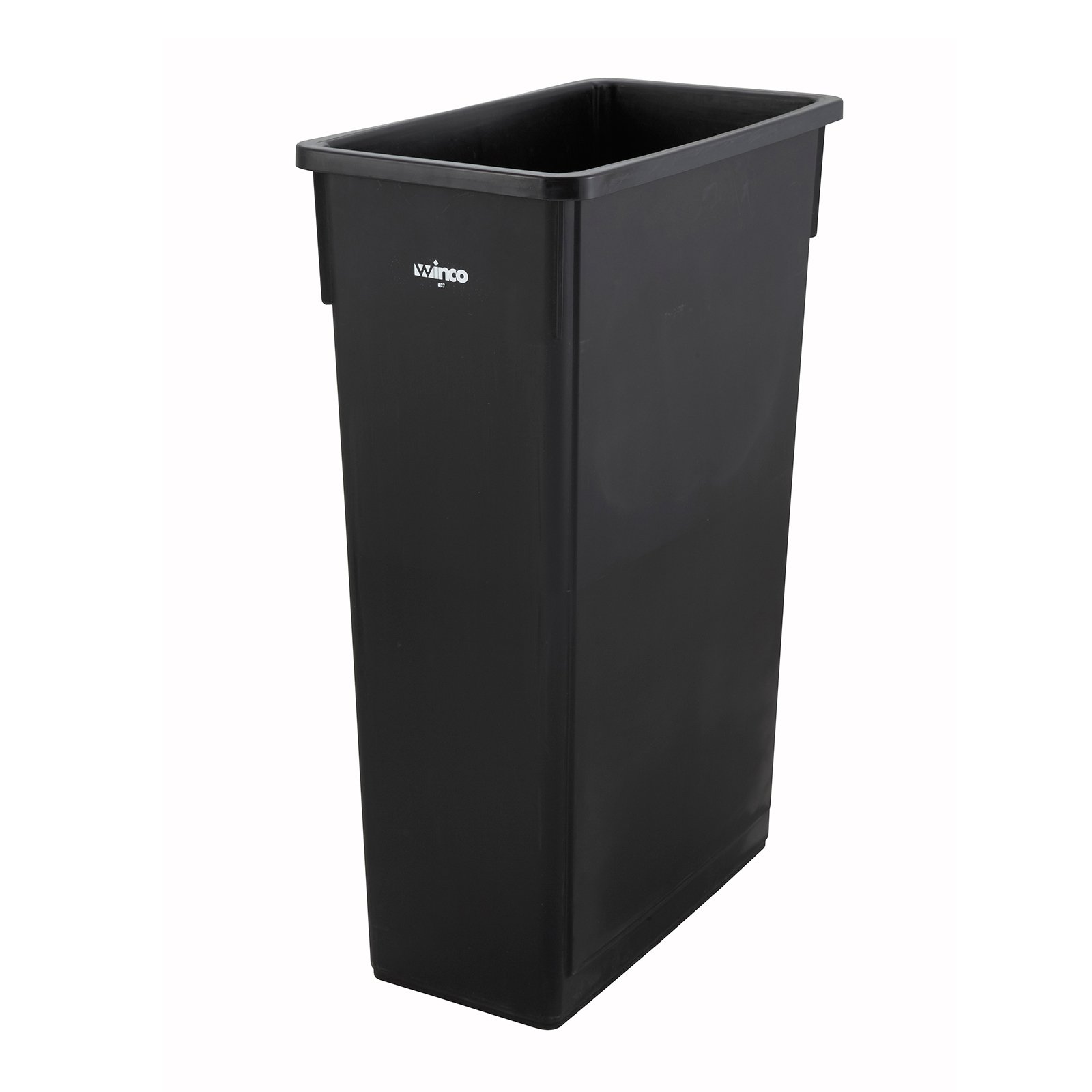 Winco 23 Gallon Slim Kitchen Trash Can with Lid, Black - Perfect for Small Spaces, Bathroom, Office & Home Use