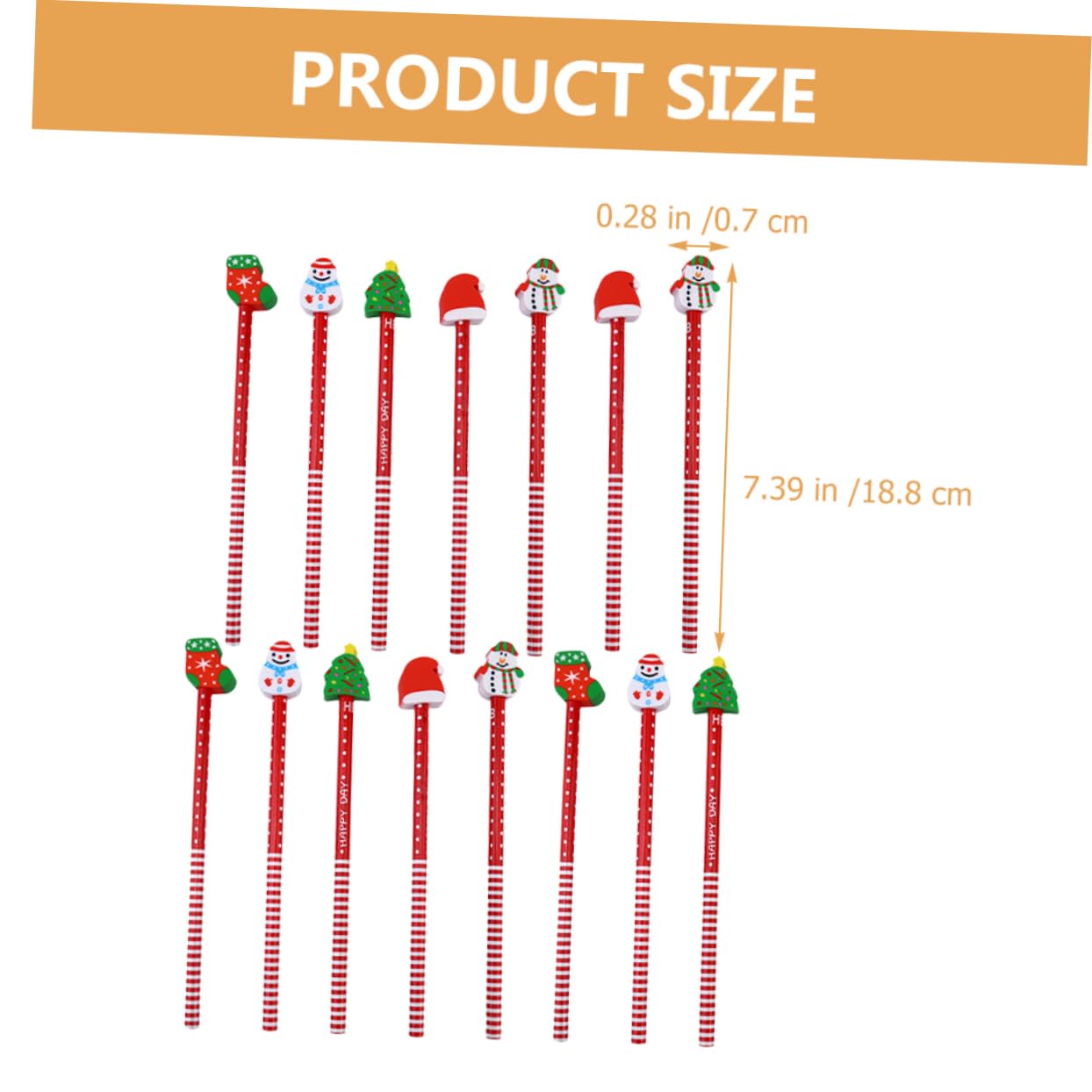 VILLCASE 15pcs Colorful Christmas Wooden Pencils - Festive Writing & Drawing Supplies for School, Office & Holiday Gift Giving