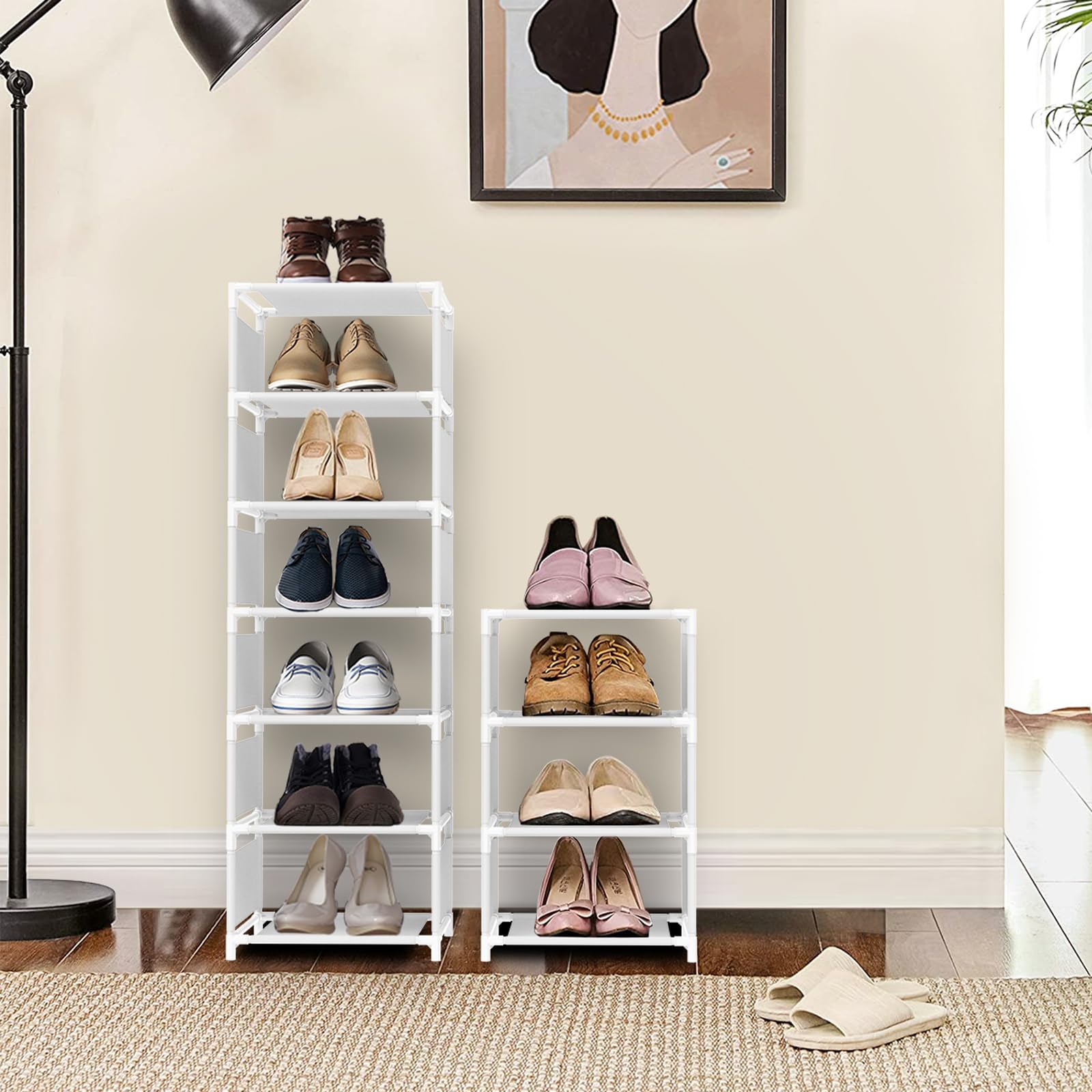 10-Tier Shoe Rack Organizer - Space Saving Tall Narrow Shoe Shelf for Entryway, Closet, Bedroom - Perfect for Small Spaces & Shoe Storage Organization