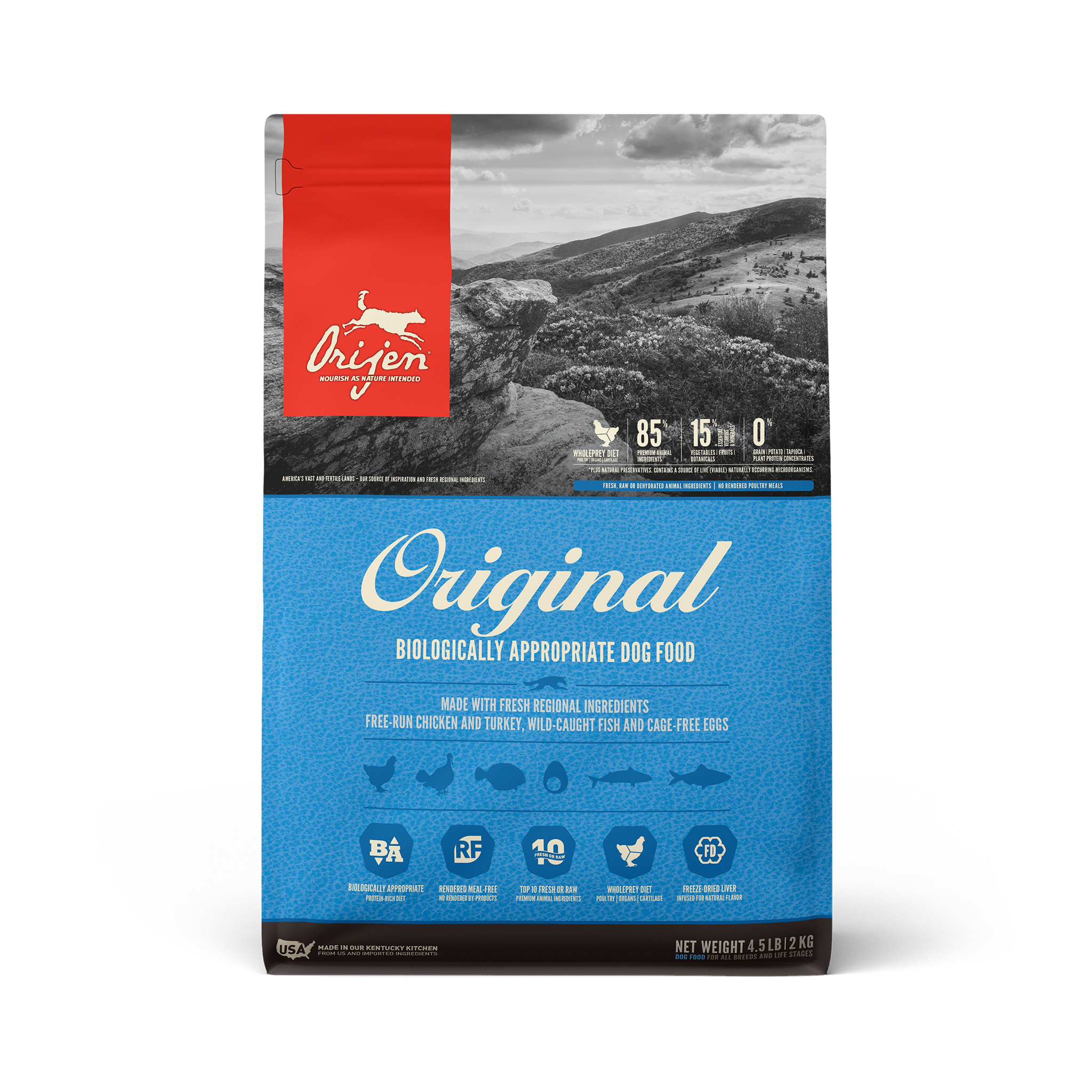 Orijen Original Grain-Free Dry Dog Food - High Protein, Natural Ingredients for Adult Dogs - Perfect for Active Pets & Daily Nutrition