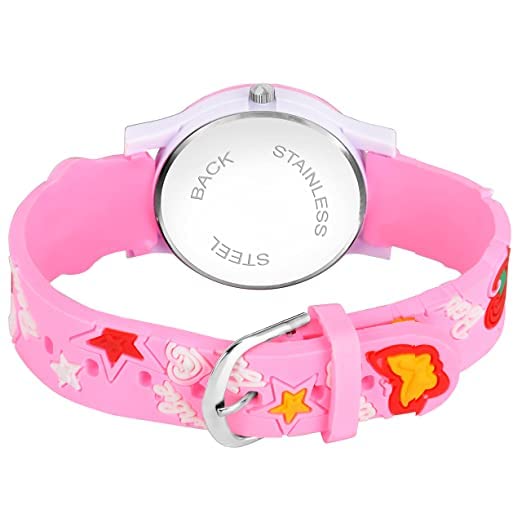 RONT White Dial Princess Love Series Analog Girls Watch - Elegant Birthday Gift for Girls, Party Favor, Return Gift (Pink) | Perfect for Special Occasions, School Events & Daily Wear