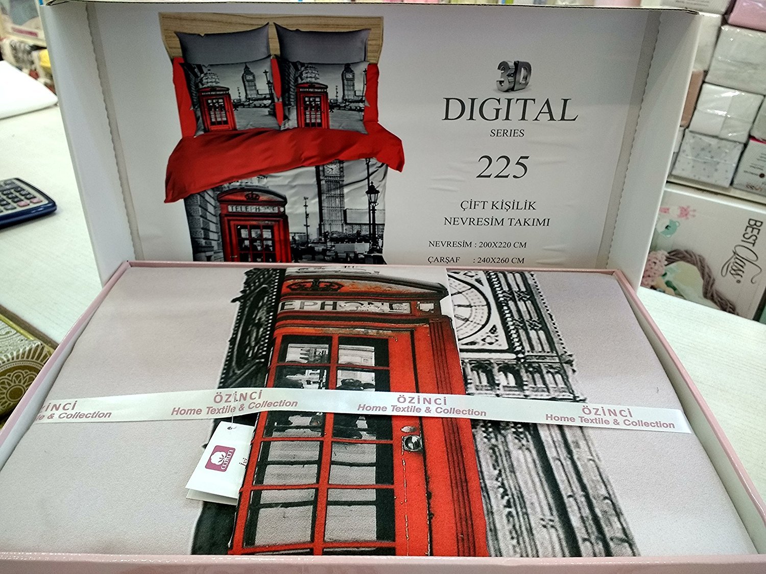 3D London Themed Duvet Cover Set - Big Ben & Telephone Box Design - Full/Queen Size Bedding - Perfect for UK Themed Bedrooms & Travel Enthusiasts